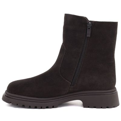 3. Women's leather ankle boots suede chocolate Sergio Leone BT-27