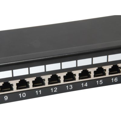 5. Equipment 19-inch patch panel 24xRJ45 Cat6 FTP 1U 250MHz RAL9005