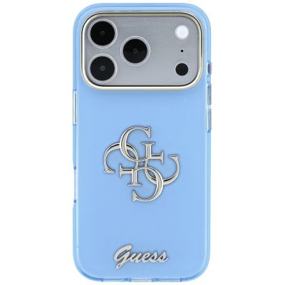 3. Guess IML 4G Script Metal Case for iPhone 17 Pro / 18 Pro - Light Blue