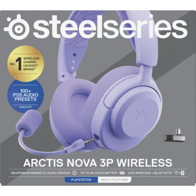 13. Steelseries Arctis Nova 3P Wireless headphones for Playstation, Levander
