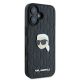 4. Karl Lagerfeld Monogram Karl Head Pin iPhone 16 Case - Black