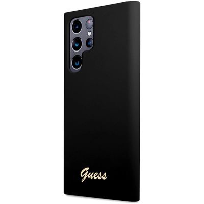 2. Guess GUHCS23LSLSMK S23 Ultra S918 black/black hardcase Silicone Vintage Gold Logo