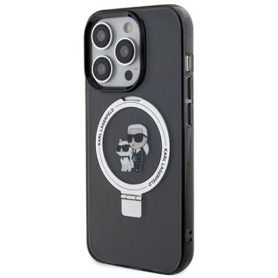 2. Karl Lagerfeld KLHMP15LHMRSKCK iPhone 15 Pro 6.1" black/black hardcase Ring Stand Karl&Choupette MagSafe