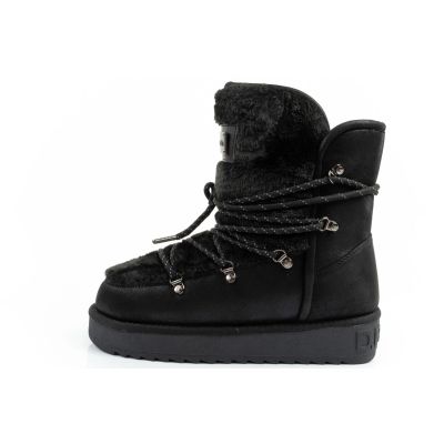 11. D.Franklin women's winter snow boots, fashionable fur lining, black