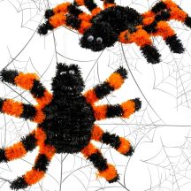 HALLOWEEN SPIDER DECORATIVE FIGURINE ORANGE