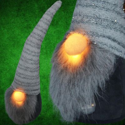 8. GNOME WITH A LONG WHITE HAT AND A GLITTER NOSE 42CM