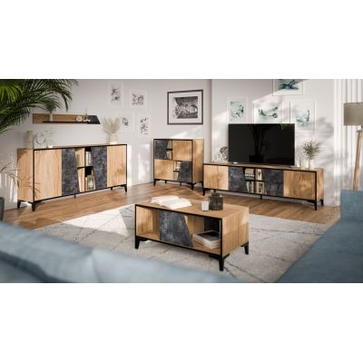 4. 4D OVO shelf 90x38xH90 oak/concrete