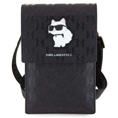 2. Karl Lagerfeld Case KLWBSAKHPCK Handbag - Black Saffiano Monogram Choupette