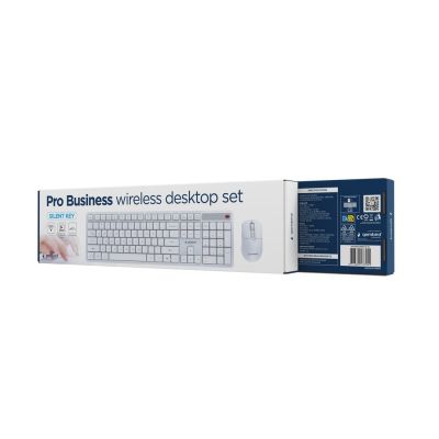 5. GEMBIRD WIRELESS KEYBOARD + MOUSE SET SILENT KEY PRO BUSINESS, WHITE, US LAYOUT
