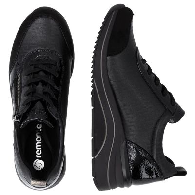 5. Women's wedge sneakers black Remonte Rieker D0T22-03