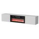 LARA TV cabinet 183x35x37 white matt + black fireplace