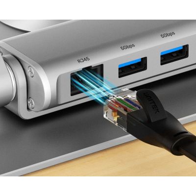 5. UNITEK LAPTOP STAND + USB-C HUB, HDMI 1.4, 4K, PD 100W