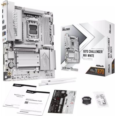 6. ASRock X870 Challenger WiFi White AM5 ATX HDMI/USB-C