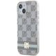 2. DKNY IML Checkered Mono Pattern & Printed Stripes MagSafe case for iPhone 15 / 14 / 13 - beige