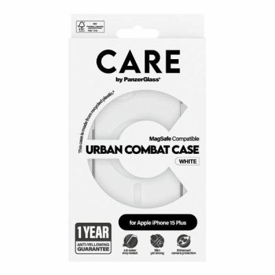 4. CARE by PanzerGlass Urban Combat Case MagSafe for iPhone 15 Plus - White