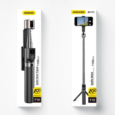 8. Dudao F18 Selfie Stick 1.1m with Tripod and Bluetooth Remote Control - Black