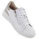 Women's leather shoes with zipper, white Potocki JE19402