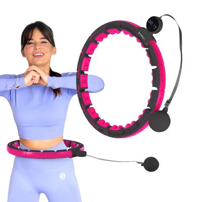 2. HHM16 HULA HOP BLACK/PINK WITH MAGNETS AND WEIGHT + HMS COUNTER