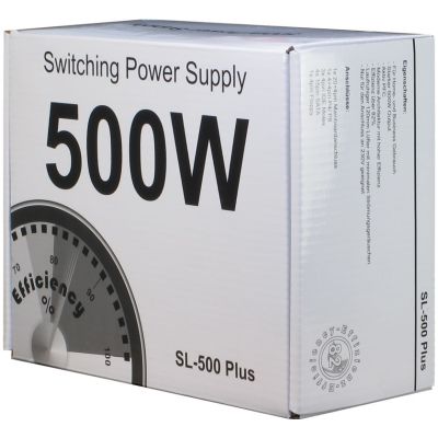 5. Inter-Tech SL-500 Plus Power Supply Module 500 W 20+4 pin ATX Silver