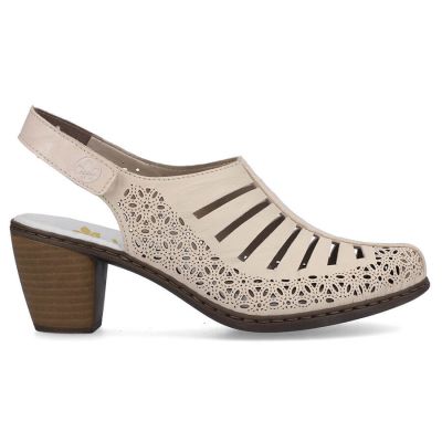 30. Rieker W RKR49B beige leather high heel sandals
