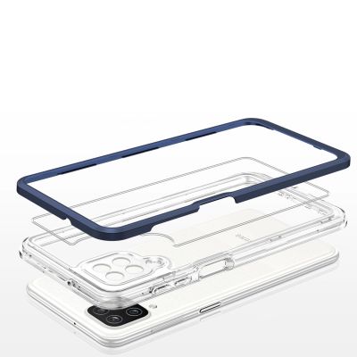 5. Clear 3in1 Case for Samsung Galaxy A22 4G Frame Gel Cover Blue