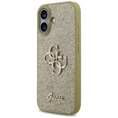 2. Guess Fixed Glitter Big 4G case for iPhone 17 - gold