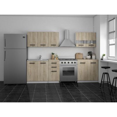 4. KITCHEN SET 2M WHITE MATTE/ SONOMA