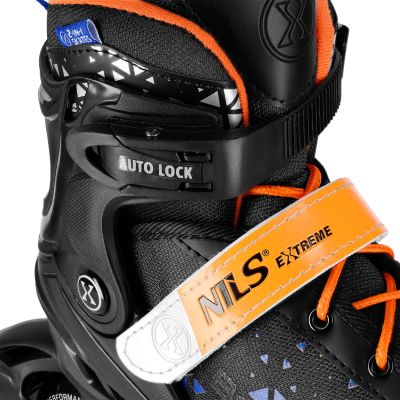 7. NH18190A 4-in-1 BRAVE BLUE-ORANGE ROLLER SKATES SIZE S (29-33) WITH NILS EXTREME HOCKEY BOARD