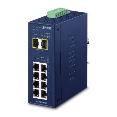 2. PLANET IP30 Industrial L2/L4 8-Port Managed Switch L2/L4 Gigabit Ethernet (10/100/1000) Blue