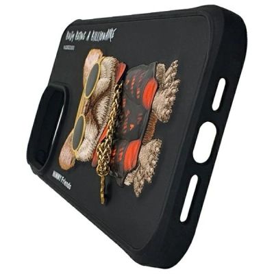 6. Nimmy Glasses Cool Dog Case for iPhone 15 Pro - Black