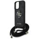 5. Guess 4G Big Logo Cord Stap Crossbody Case for iPhone 16 Plus Black