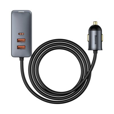 2. Baseus Share Together PPS Multi-port Fast charge Car Charger with Extension Cord 2U+2C 120W Space Gray