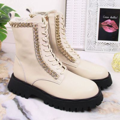 5. Artiker W HBH40 Insulated Leather Ankle Boots with Chain