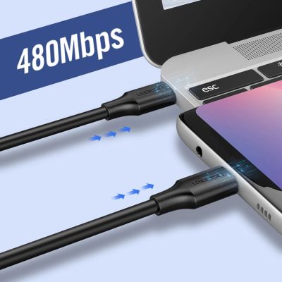 7. Ugreen US286 USB-C - USB-C PD QC 3A 480Mb/s cable 1.5m - black