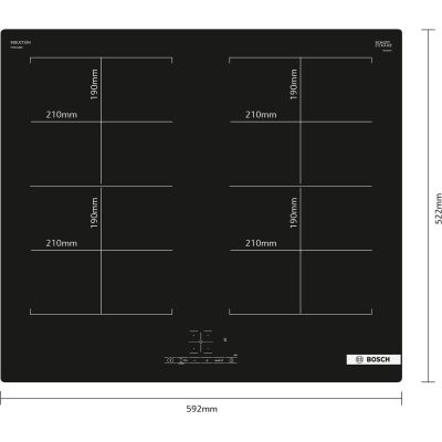 4. BOSCH PVQ611BB6E Serie 6 induction hob 60 cm | PowerBoost | CombiZone | timer | black