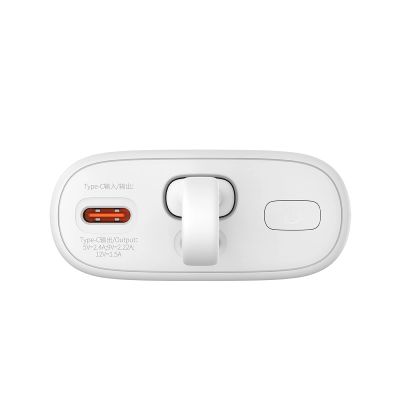 7. Baseus Popsicle 5200mAh 20W Powerbank with Built-in Lightning Cable (+ White Baseus Simple USB-C - USB-C 60W/20V/3A/30cm Cable) - White-Green