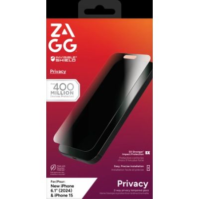 ZAGG InvisibleShield Glass Elite Privacy for iPhone 15/16