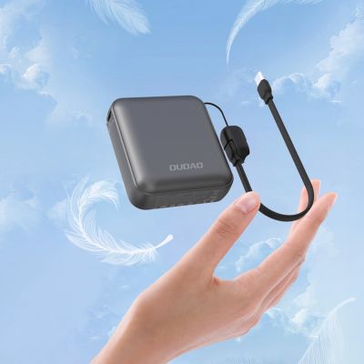 2. Dudao K22+ Ultra-Compact Power Bank 10000mAh 22.5W USB-C with Pendant/Cable - Gray