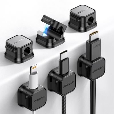 12. Joyroom JR-ZS368 magnetic cable organizer - black (6 pcs.)