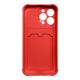 2. Card Armor Case Pouch Cover for iPhone 13 Pro Card Wallet Silicone Air Bag Armor Red