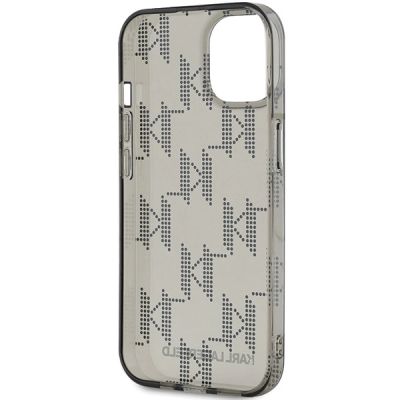 6. Karl Lagerfeld IML Mono KL Pattern & Cord case for iPhone 15 / 14 / 13 - black