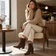 7. Women's leather ankle boots, insulated, brown cowboy boots, Big Star SS274473