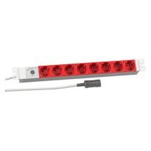 EFB Elektronik 691698K 2 m power strip 8 x network sockets Red, White