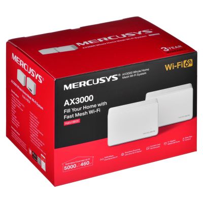 15. Mercusys Halo H80X System (2-pack) Dual-band (2.4 GHz/5 GHz) Wi-Fi 6 (802.11ax) White 3 Internal