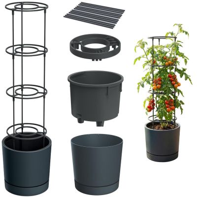 4. TOMATO PLANTING POT WITH LADDER CAPACITY 35L HOME GROWER ANTHRACITE