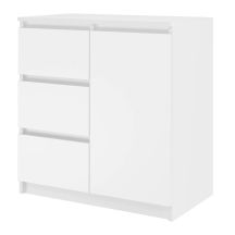 CHEST OF DRAWERS 1 DOOR 3 DRAWERS WHITE SET