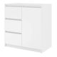 CHEST OF DRAWERS 1 DOOR 3 DRAWERS WHITE SET