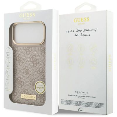 8. Guess 4G Logo Plate MagSafe Case for iPhone 17 Pro Max - Pink