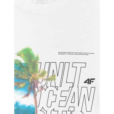 6. Men's regular printed T-shirt 4F 4FRSS26TTSHM4303-10S