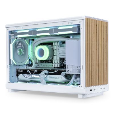 2. Lian Li DAN A3-mATX Wood Edition PC Case, Tempered Glass, Micro-ATX - Beech, White